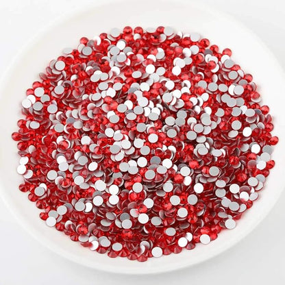 beadsland Flat Back Crystal Rhinestones Round Gems, Light Siam (4.6-4.8mm) SS20/1440pcs