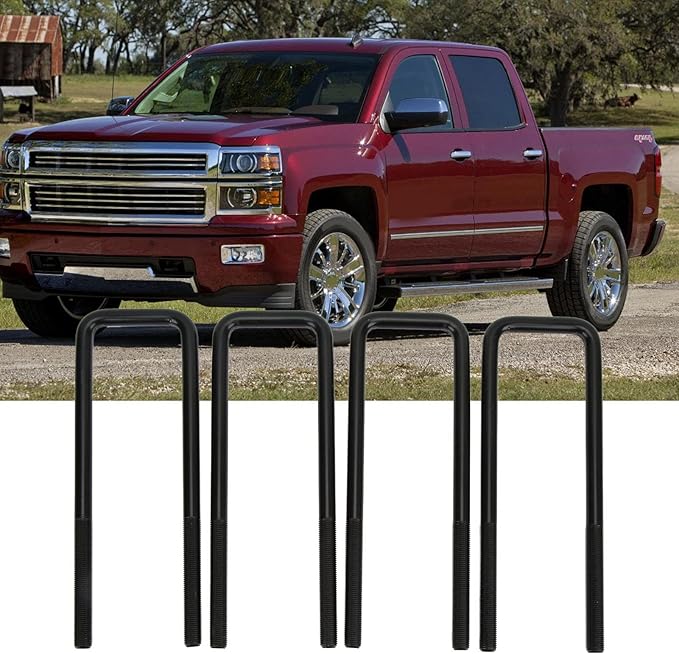 Rear Suspension U Bolt, 10in Black Steel Rear Axle U Bolts Heavy Duty Bend U Bolts Replacement for 1500