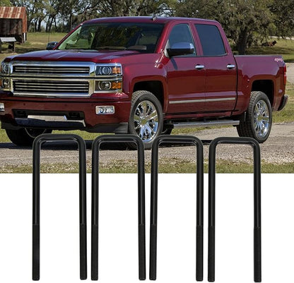 Rear Suspension U Bolt, 10in Black Steel Rear Axle U Bolts Heavy Duty Bend U Bolts Replacement for 1500