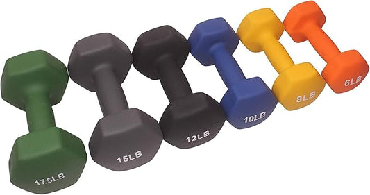HEX Neoprene Dumbbell Coated Colorful Hand Weights in Pair
