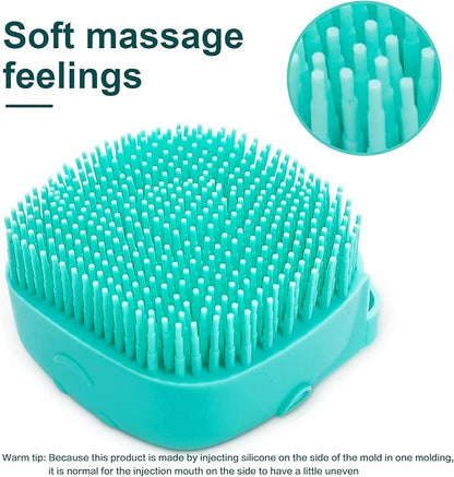 Dog Bath Brush, Pet Massage Brush Shampoo Dispenser, Soft Silicone Brush Rubber Bristle for Dogs and Cats Shower Grooming