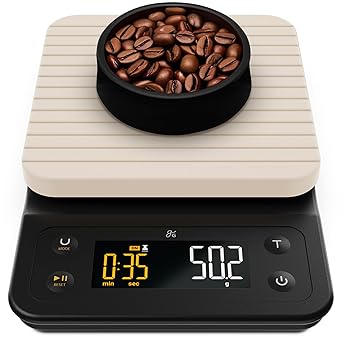 Greater Goods 0.1g Precision Coffee Scale with Timer  3kg Digital Scale for Pour-Over, Espresso, French Press, Kitchen Use (Birch)