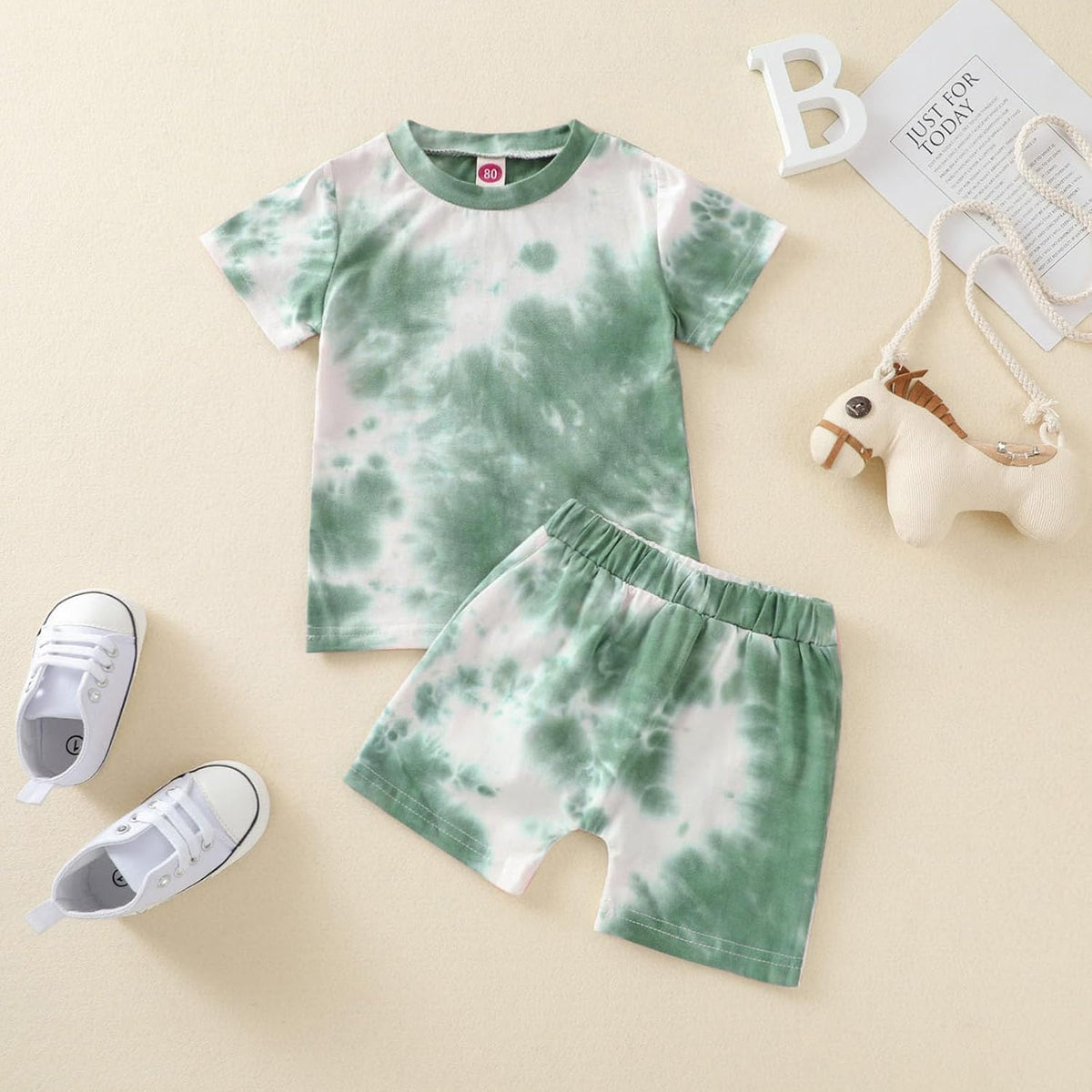 Aruzig Toddler Boys' 2-Piece Short Sleeve T-Shirt and Shorts Set
