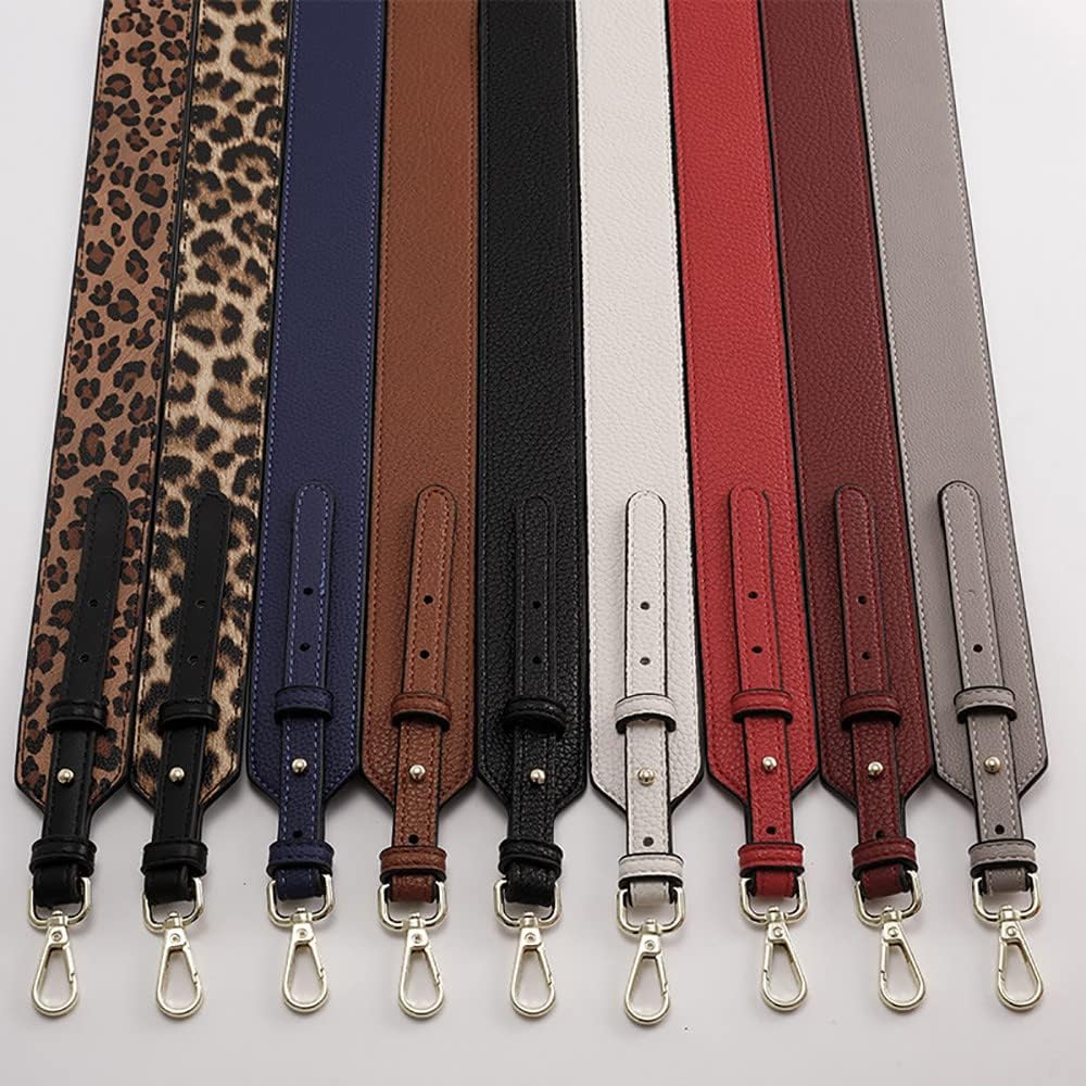 Grain Leather Purse Strap Adjustable Crossbody Replacement Straps for Handbags Monk Head Screws Detachable