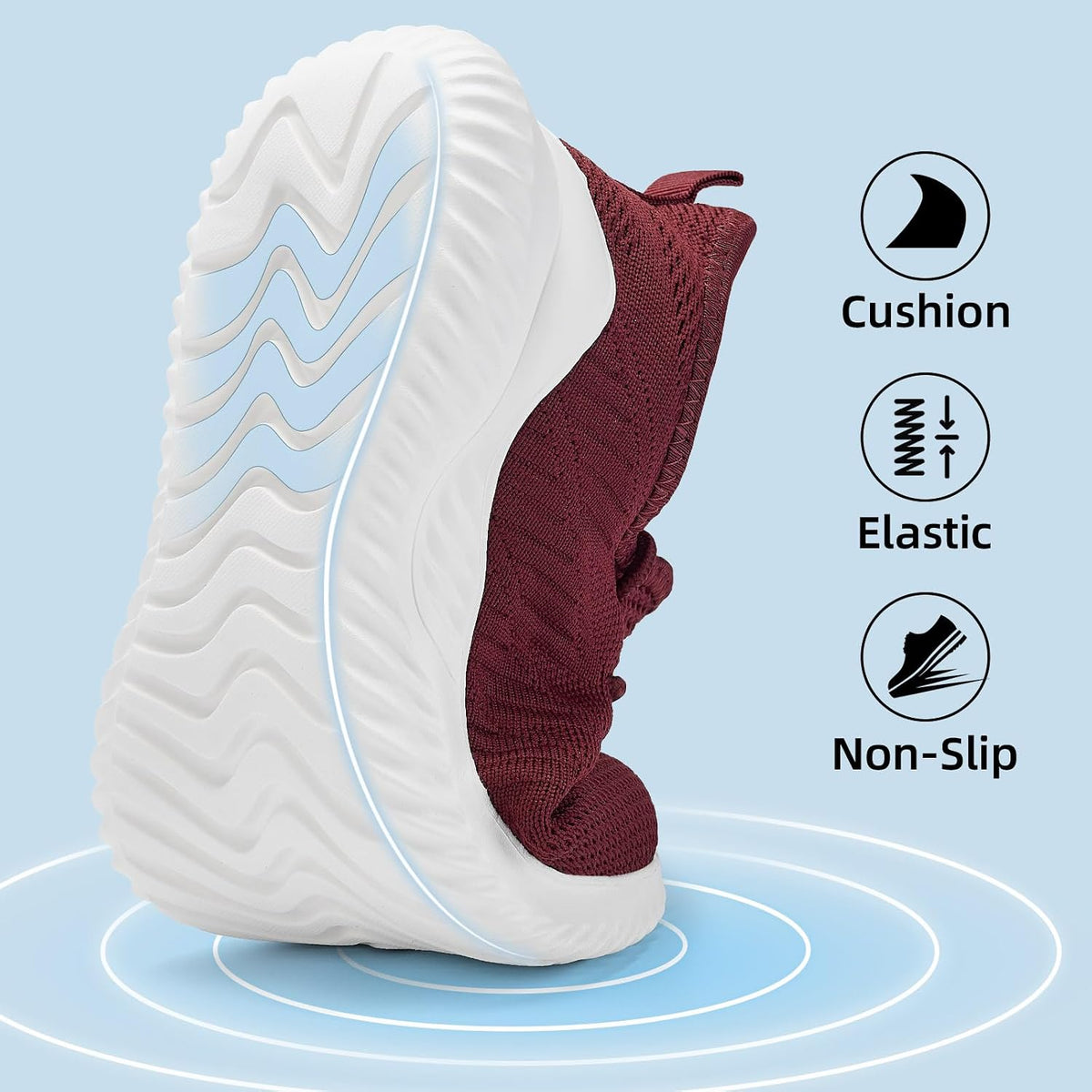 PPQ Womens Slip On Walking Shoes?Memory Foam Lightweight Comfort Casual Workout Shoes,Yoga Or Tennis Or Running Sneakers