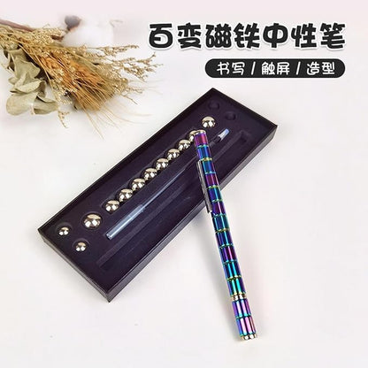 0.5mm Student Puzzle Magnetic Neutral Pen Creative Toy Magnetic Neutral Pen-Color Boxed Packaging