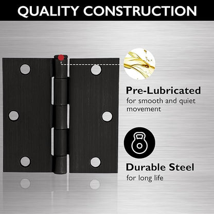 Design House 181495 3.5 x 3.5 Square Corner Hinge, Oil Rubbed Bronze, 3 Count (Pack of 1)