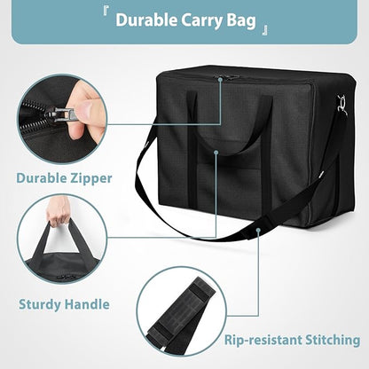 SHINESTAR Griddle Carry Bag for Blackstone 17 Inch  22 Inch Tabletop Griddle with Hood and Stand, Portable Griddle Carry Bag for Travel, Heavy Duty 600D Waterproof Polyester, Black
