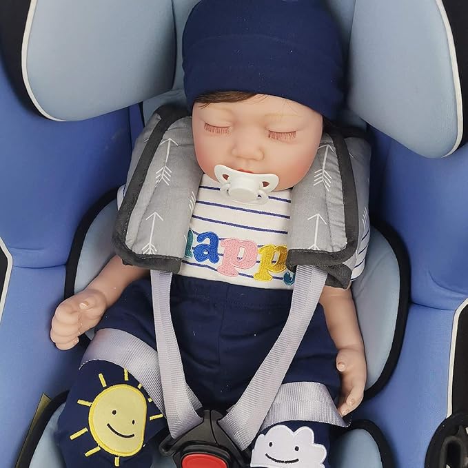 Car Seat Strap Pads Covers for Baby Kids, Seat Belt Covers Cushion for boy Girl, Protect Neck and Shoulder rubbing, Anti-Slip Design, fit Stroller/Carrier/Pushchair; Soft Cotton, Arrow Pattern
