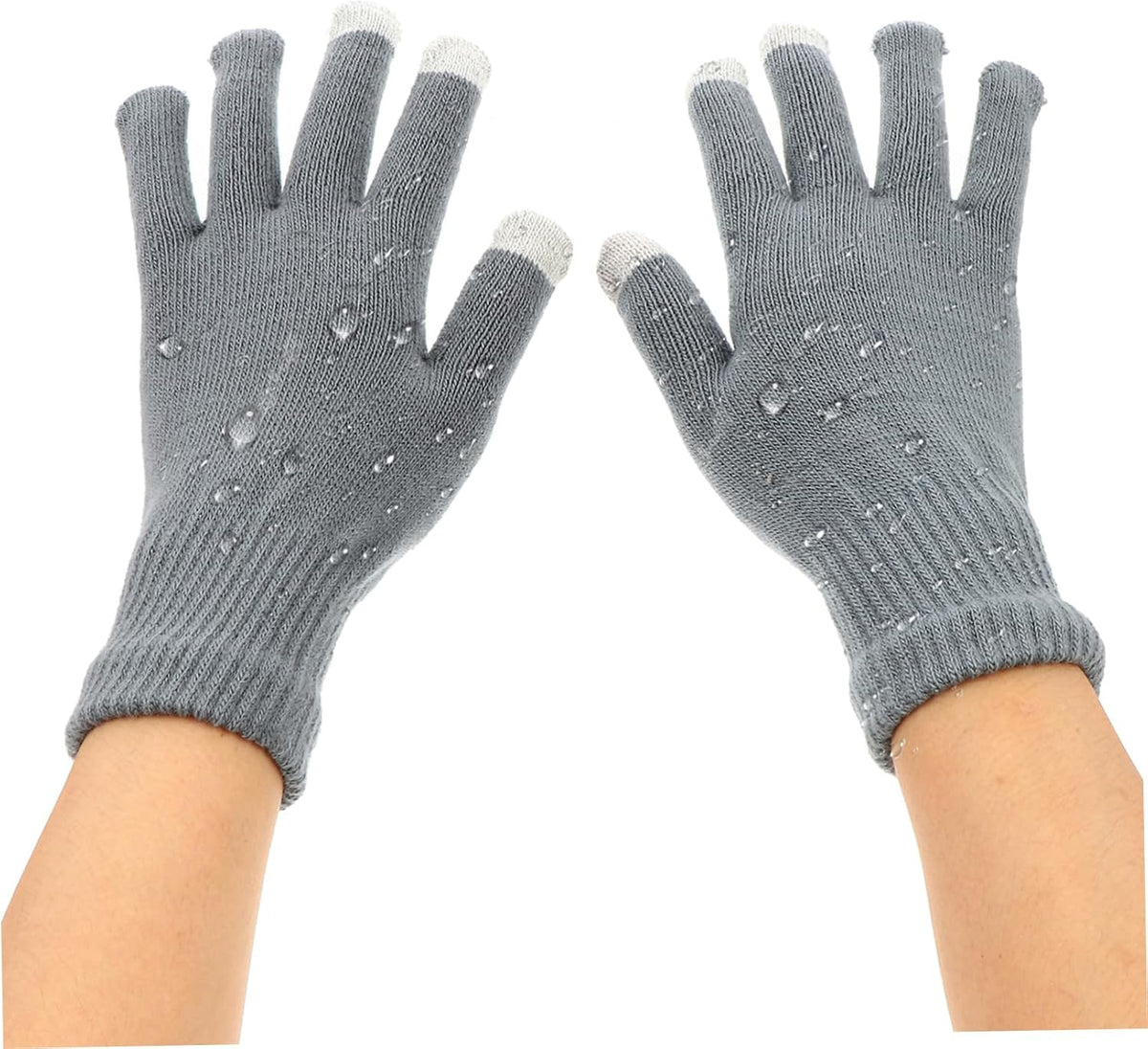 Ipetboom 2 pairs Gloves for Full Finger Knitted Mitts and Windproof Lined Warm Touchscreen Gloves for Cold Weather Activities (Maroon + Black pair)