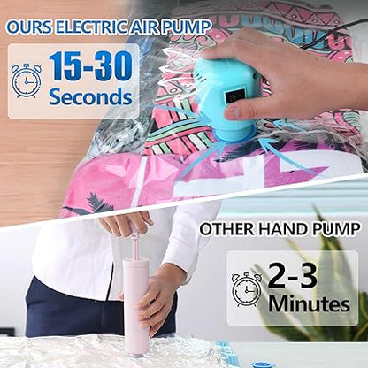 Electric Pump for Vacuum Storage Bags, Air Pump for Storage Bags,Portable Vacuum Pump for Various Vacuum Sealer Bags, Suitable for Common Vacuum Bags-Blue (No Storage Bags)