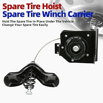 MITZONE Spare Tire Winch Carrier Spare Tire Hoist Compatible with 2003-2010 Chevrolet Silverado 2500 3500  GMC Sierra 2500 HD, 3500, 3500 HD, 3500 Classic Part 924-502 19371173 25792480 25912261