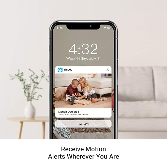 Zmodo Mini Pro, 1080P plug-in WiFi security camera, indoor smart camera with AI motion detection, pet nanny camera, night vision, 2-way audio, app of