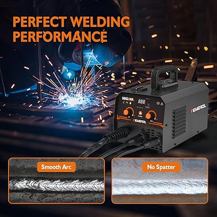 MIG Welder,2 in 1 Flux coreStick Welder,130Amp 110V Gasless MIG Welding Machine with Synergy IGBT Inverter Welder Portable Wire Feed Welder