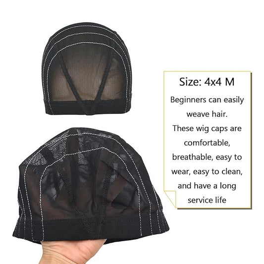 Mesh Dome Caps Wig Cap with Guideline Map for Wig Making Stretchable Wig Caps for Beginners Making Wigs (4x4 M)