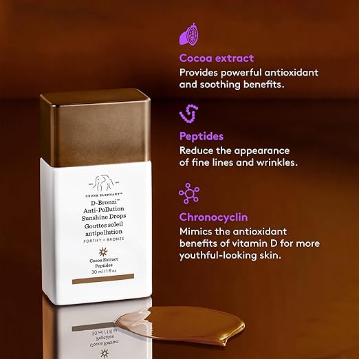 Drunk Elephant D-Bronzi Sunshine Drops - 30 ml1 fl oz - Bronzing Color Serum Drops - Clean Clinical Skincare - Cruelty-Free - Dermatologist-Tested - Free of Essential Oils, Silicones, and Fragrance