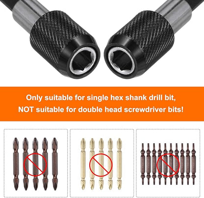 HARFINGTON Magnetic Extension Chuck Adapter 6" 14 Inch Hex Shank Quick Release Bar Socket Screwdriver Bit Holder for Screwdriver Bits Nuts Drills Socket Driver Adapter, Black