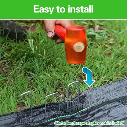 Bakulyor 50pcs Garden Staples Plastic Buffer Washer, Landscape Staple Stakes Gaskets, Yard Pins Gasket for Weed Barrier Fabric, They Keep The Barrier from Ripping & Create a Sturdier Hold - Black