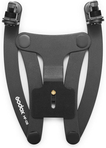 GODOX MF-DB Flexible Flash Bracket with Dual Flash Mounts Aluminum Alloy 360°Rotatable Head for Dental Photography Portrait Macro Photography Compatible with Nikon/Sony DSLR Cameras