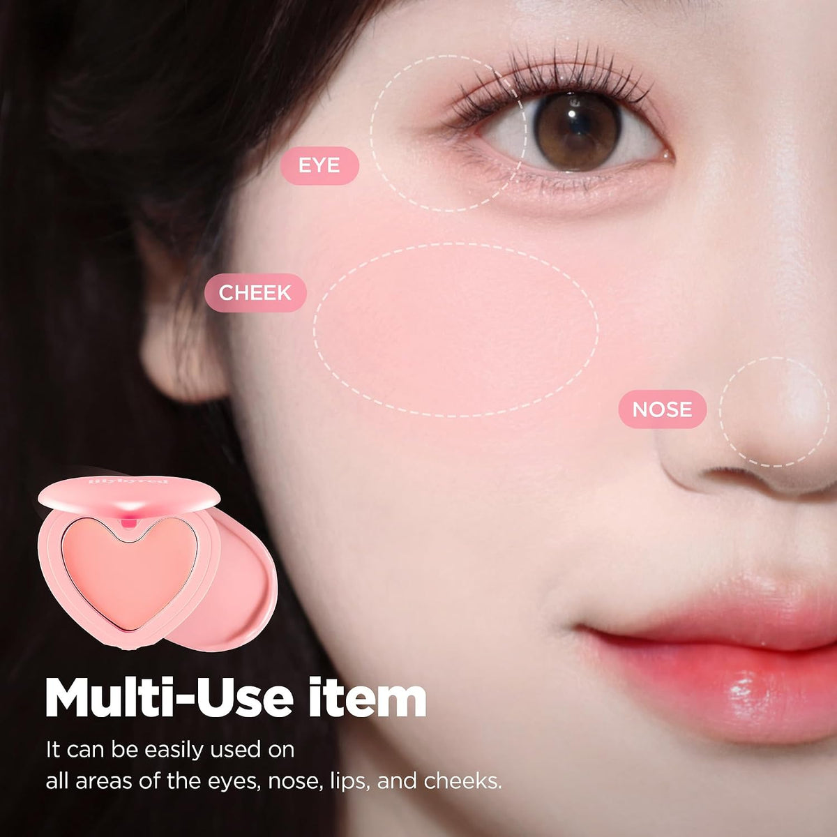 lilybyred Luv Beam Cheek Balm | Heart-Shaped Korean Cream Blush, Semi-Matte Finish, Long-Lasting, Blendable & Buildable, Soft Creamy Texture, Lightweight, Natural Flush, 0.12 oz. (11 Cozy Peach Beige)