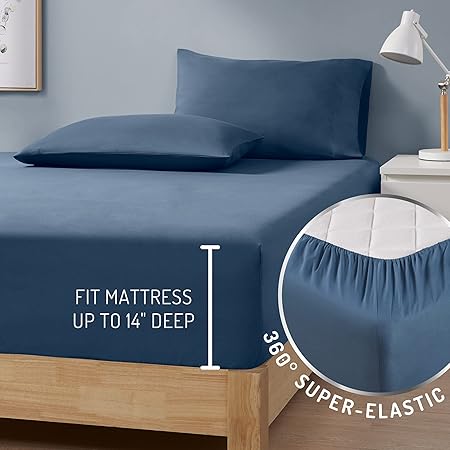 Degrees of Comfort Coolmax Cooling Sheets  Queen Size Bed Sheet Set for Hot Sleepers  Soft Fabric with Deep Pocket, Teal 4PC