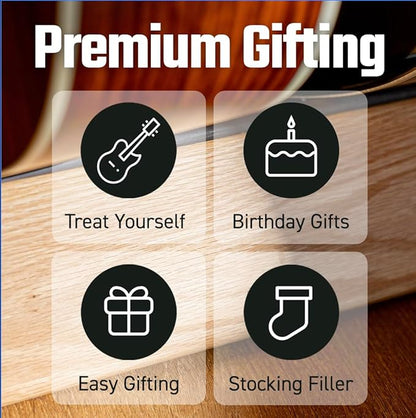 Guitar Pick Holder with Adhesive Backing and 10 FREE Celluloid Picks (0.46mm, 0.71mm, 0.96mm), Stocking Stuffer - Guitar Gifts, Father's Day Gift, For Electric, Acoustic, Bass, Ukulele