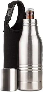 Strova Beer Bottle Insulator - Stainless-Steel Insulated Bottle Holder w/Double-Walled Insulation - Beer Cooler Keeps Drinks Colder, Longer (Includes Carry Bag)