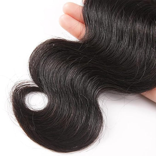 Cirvty 20 Inch Body Wave Bundle Human Hair 1 Bundles Body Wave Bundles 100 Unprocessed Brazilian Virgin Hair Bundles Double Weft Weave Bundles Human Hair Natural Black Color