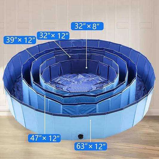Artilife Dog Whelping Box,Dog Whelping Box Pool,Whelping Box for Dogs Birthing,Welping Box Whelping Pen Whelping Box for Puppies Whelping Supplies (Blue, 47" Dia.x12 H(120x30cm))