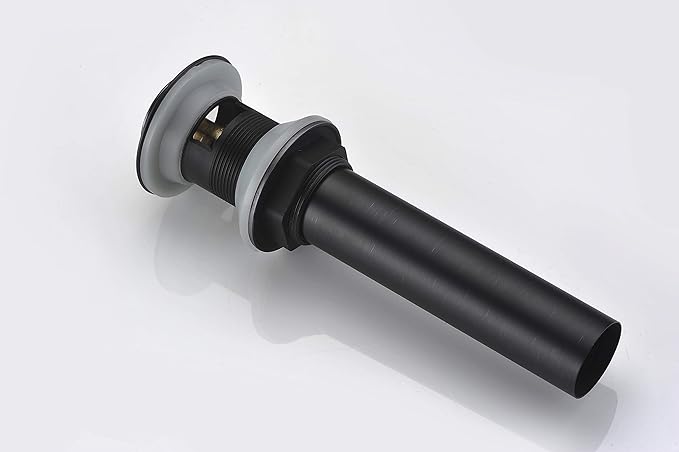 Pop Up Drain Stopper Black with Overflow, Bathroom Sink Drain Matte Black Finish, SUMERAIN