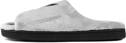 Playboy Unisex Adult Adjustable Cozy Plush Velour Memory Foam Indoor Outdoor Soled Slipper in Sizes S-xl