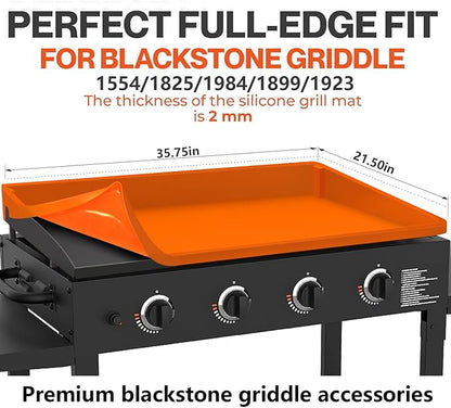 Silicone Griddle Cover Mat for Blackstone: Grill Accessories 36 inch Full Wrap-Around Griddle Flat Top Cover Food-Grade Protection Grill Buddy Mats