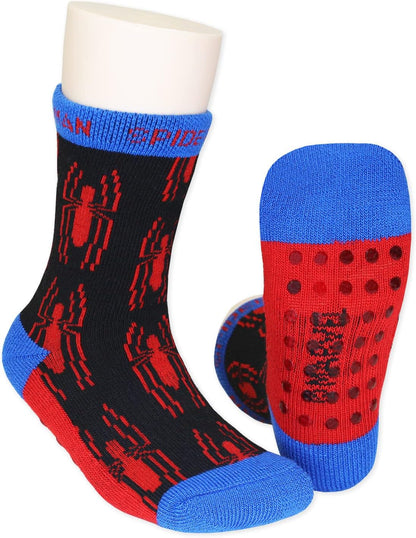 Marvel Super Hero Adventures Spider-Man Baby-Boys, Boys Socks with Grippers, 6 pack, Red/Blue, 4-5T