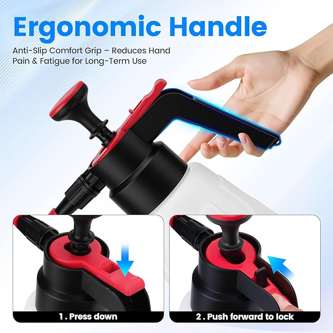 Awakening 1.5L Pump Foam Sprayer, 50oz Car Wash Foam Sprayer,0.26Gal Foaming Spraye Bottle with 2 Adjustable Nozzles, Durable Tank, Visible Scale, Suitable for Car Washing and Lawn&Garden Care