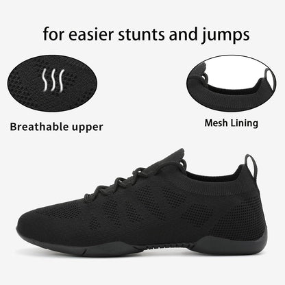 PQWXVYU Cheer Shoes Black Women Girls Youth Cheerleading Dance Sneakers Flexible Training Competition Shoes.