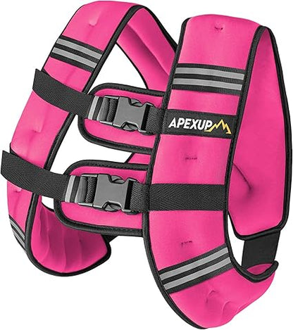 APEXUP Weighted Vest Men 5lbs10lbs15lbs20lbs25lbs30lbs Weights with Reflective Stripe, Weighted vest for Women Workout Equipment for Strength Training Running