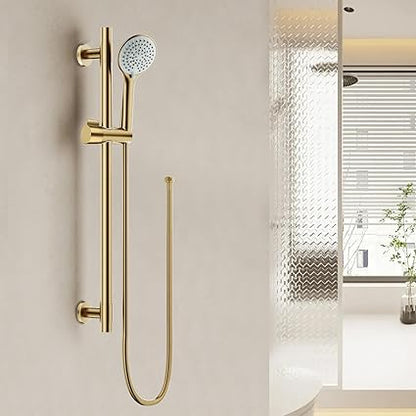 AULEEND,59 inch,encrypted shower hose 304 stainless steel metal - Extra long shower hose -(Universal Connection G 12" x 12")(Brushed Gold)