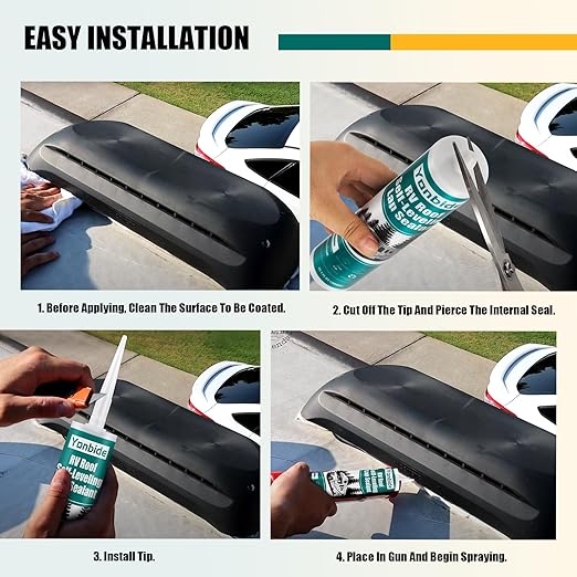 RV Silicone Sealant,RV Roof Self-Leveling Lap Sealant RV Caulk Sealant, RV White Flex Repair Caulking Lap Sealant for Rubber Roof on Motorhomes, Trailers, Campers (4 Pack)
