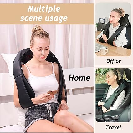 Theriva Shiatsu Neck  Back Massager - 3D Kneading with Heat for Pain Relief (Black)