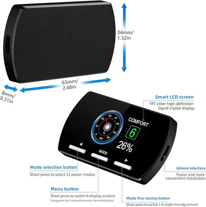 Throttle response controller, 9 units, 11 modes, universal electronic throttle controller for car, intelligent racing throttle compatible with Challenger Ram
