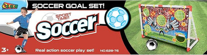 Kids Soccer Goal – 2 in 1 Soccer Goal with Target Net, Portable Soccer Goals for Backyard & Indoor Play, Small Soccer Goals 4' x 2.4' ft – Toddler Fun Training Set for with Ball Ages 3+