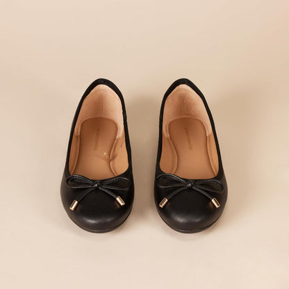 Essentials Women's Comfortable Round Toe Ballet Flats with Bow