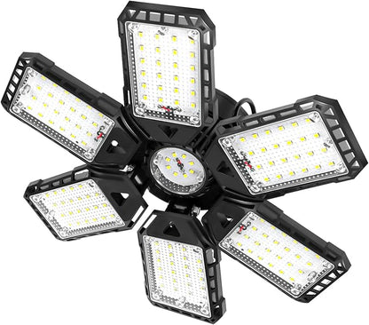 LED Garage Lights 1 Pack -180W, 18000LM 6500K Led Shop Light with 61 Deformable Panels, Basement Barn Light Garages Ceiling Lights, E26E27 for Garage, Warehouse, Shop