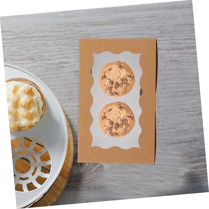 VALICLUD 12Pcs Square Pastry Boxes with Window Food Packaging Box for Cookies Candies and Desserts Versatile Bakery Boxes for Baked Goods