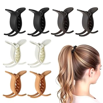 8pcs Nonslip Ponytail Clip Matte Ponytail Hair Clip Strong Hold French Barrettes Fine Hair Jaw Clips Accessories for Women