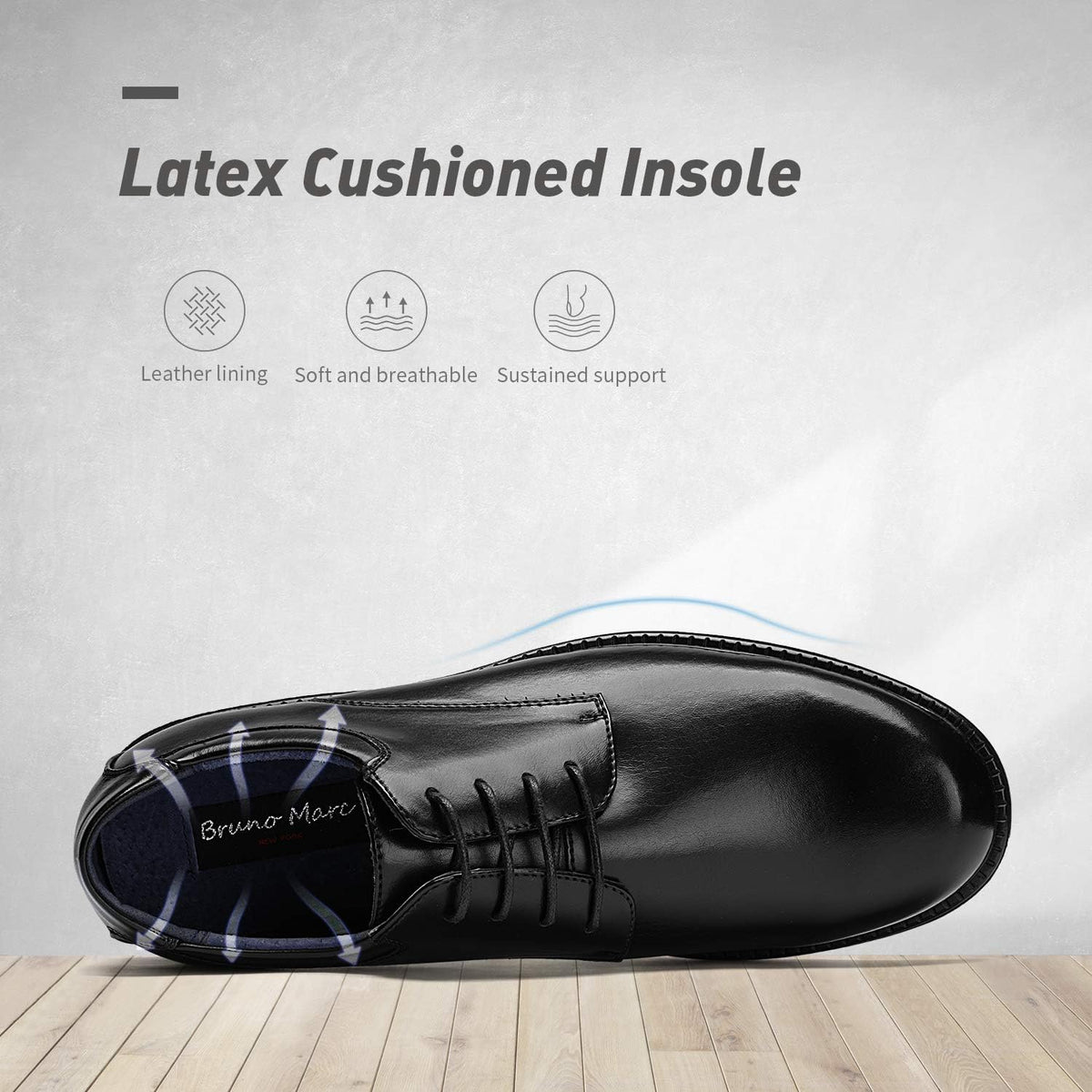 Bruno Marc Men's Business Shoes Derby Lace-Up Shoes Suit Shoes Leather with Oxford Lining