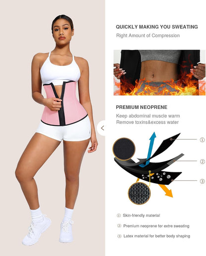 Lover-Beauty Waist Trainer for Women Belly Fat Workout Waist-Trainer Double Belts Neoprene Corset Waist Cincher Trimmer