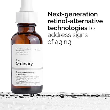 The Ordinary Granactive Retinoid 5 in Squalane, Advanced Anti-Aging Retinoid with Hydration Support for Dry and Mature Skin, 1 Fl Oz