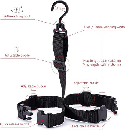 BASSDASH Fishing Wader Boot Hanger Adjustable Strap for Storage Drying