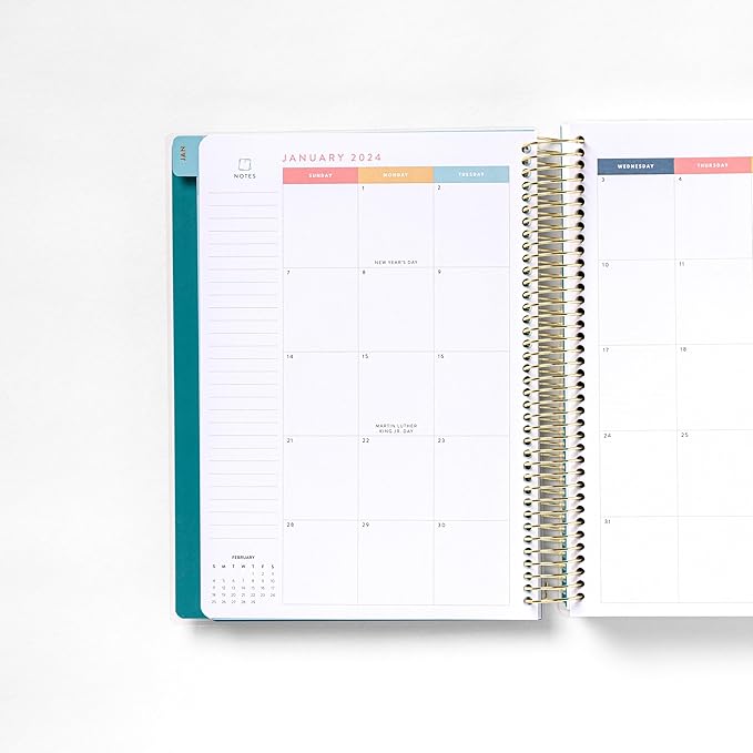 Home Planner 2024 (Floral) | Work from Home Planner w/Stickers | Daily Checklist | Monthly Budget Worksheet | Monthly Calendar Layout | Vacation Checklist | Coil Binding | Poly Laminated Cover…